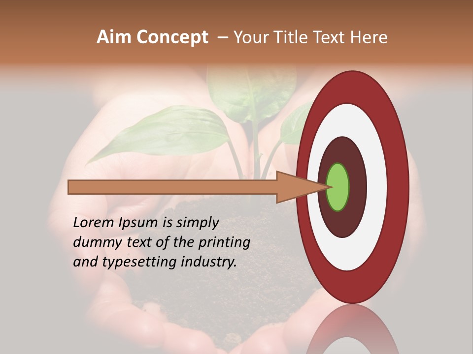Hands Holding Sapling In Soil PowerPoint Template