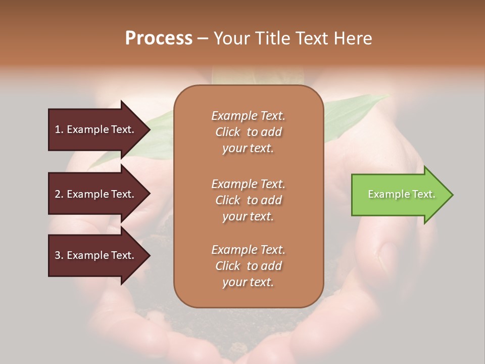 Hands Holding Sapling In Soil PowerPoint Template