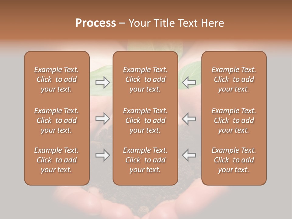 Hands Holding Sapling In Soil PowerPoint Template