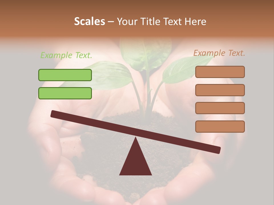 Hands Holding Sapling In Soil PowerPoint Template