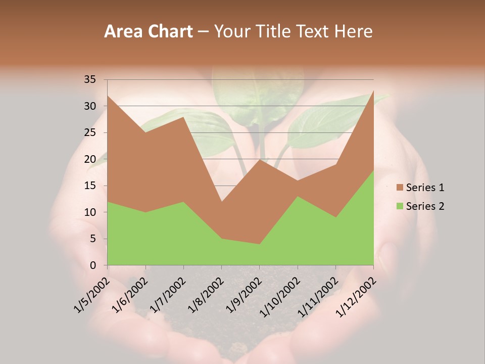 Hands Holding Sapling In Soil PowerPoint Template