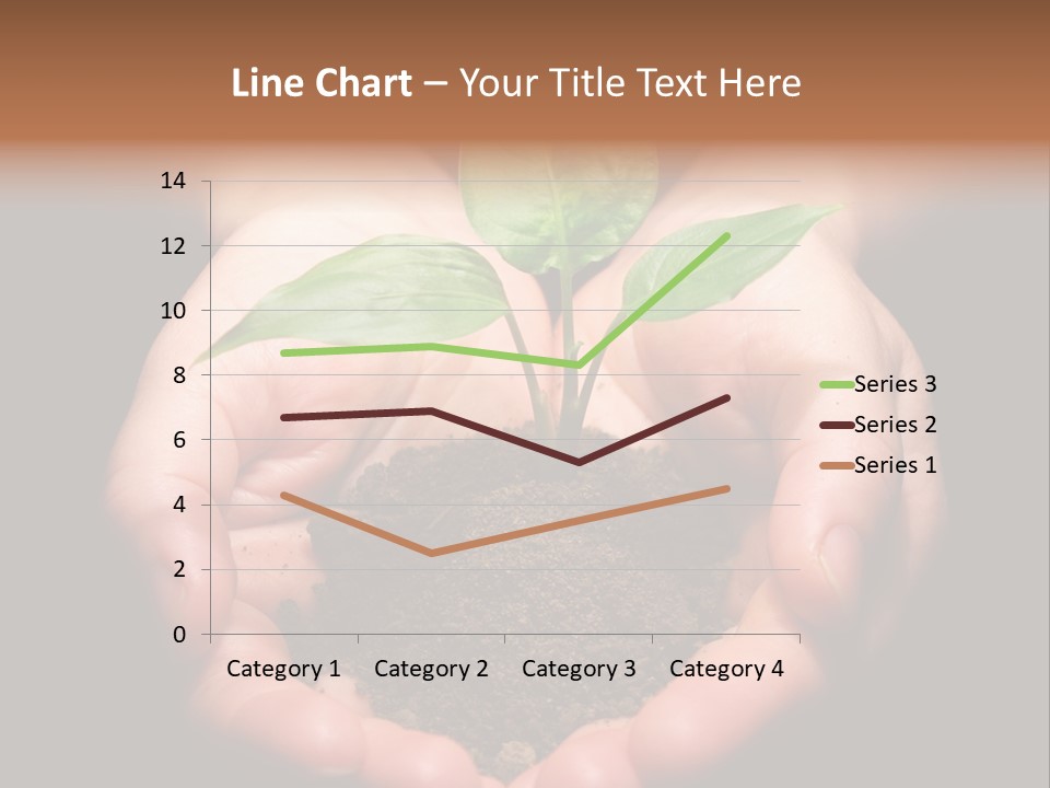 Hands Holding Sapling In Soil PowerPoint Template