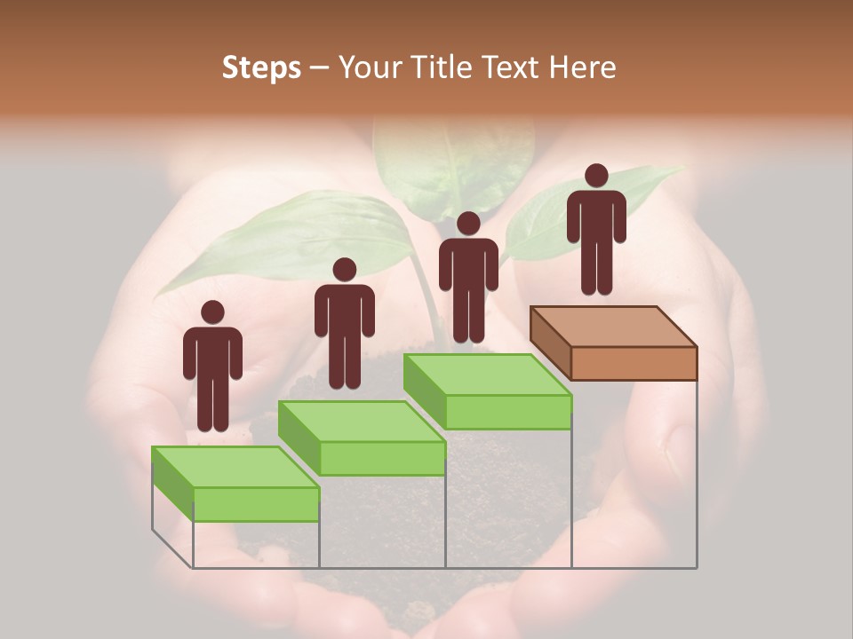 Hands Holding Sapling In Soil PowerPoint Template