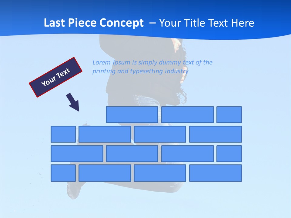 Beautiful Girl Jumping In The Sky On The Mountain PowerPoint Template
