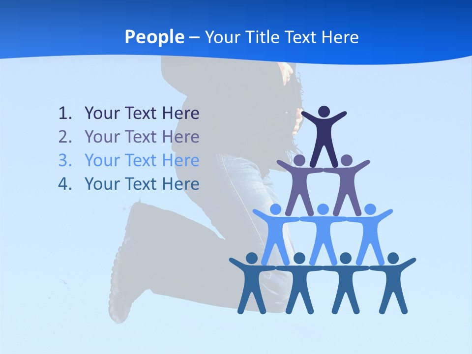 Beautiful Girl Jumping In The Sky On The Mountain PowerPoint Template