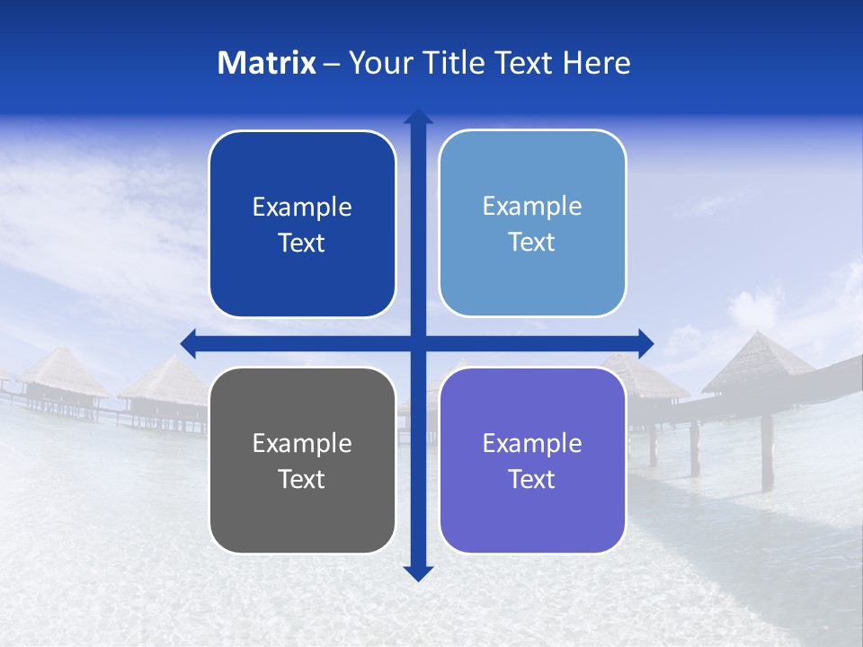 Tropical Beach: Tropical Resort And Cloudy Sky PowerPoint Template