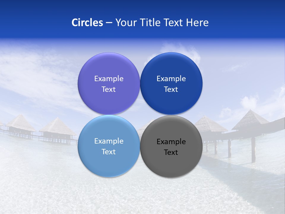 Tropical Beach: Tropical Resort And Cloudy Sky PowerPoint Template