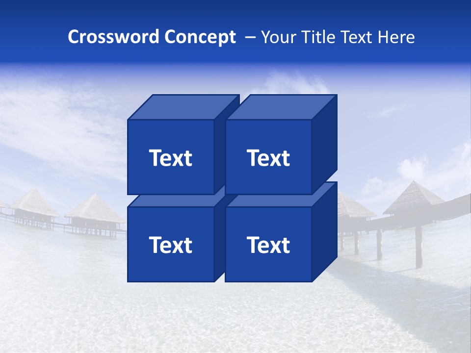 Tropical Beach: Tropical Resort And Cloudy Sky PowerPoint Template