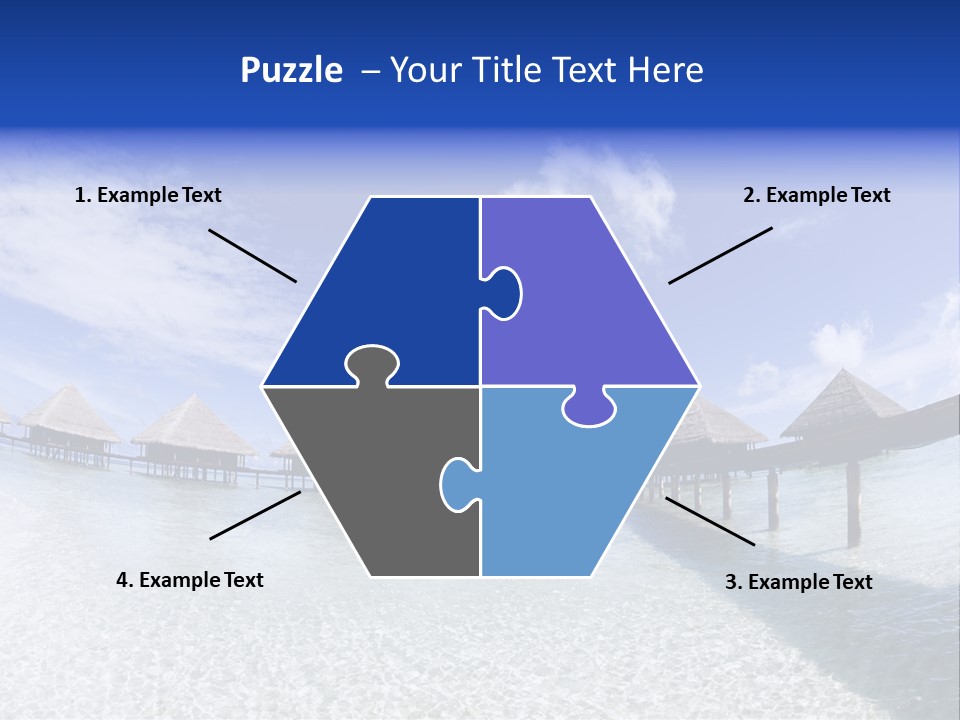 Tropical Beach: Tropical Resort And Cloudy Sky PowerPoint Template