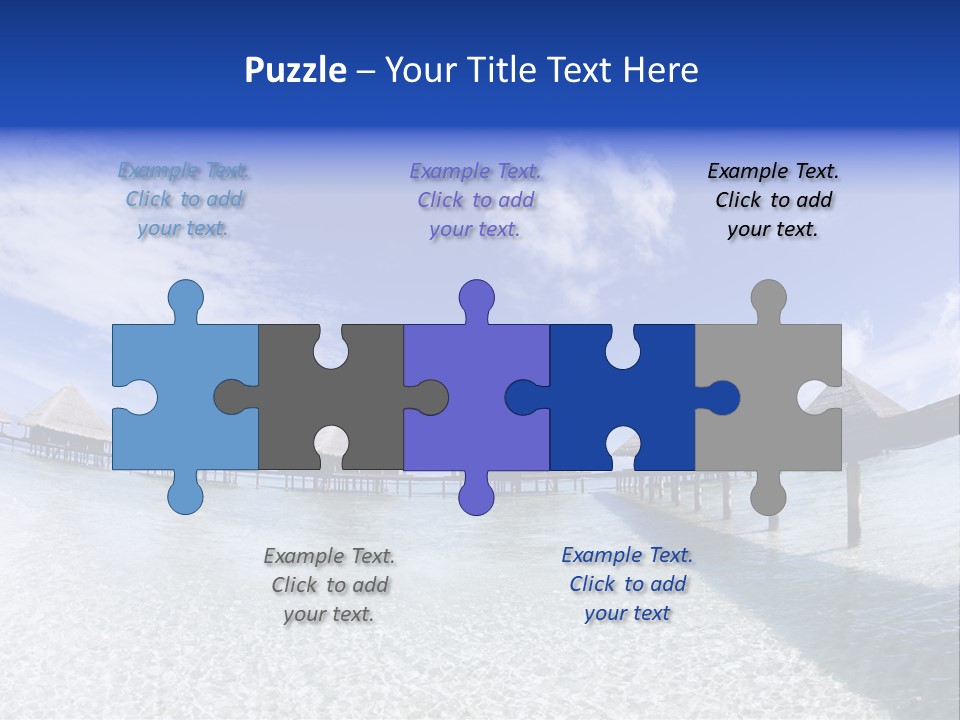 Tropical Beach: Tropical Resort And Cloudy Sky PowerPoint Template