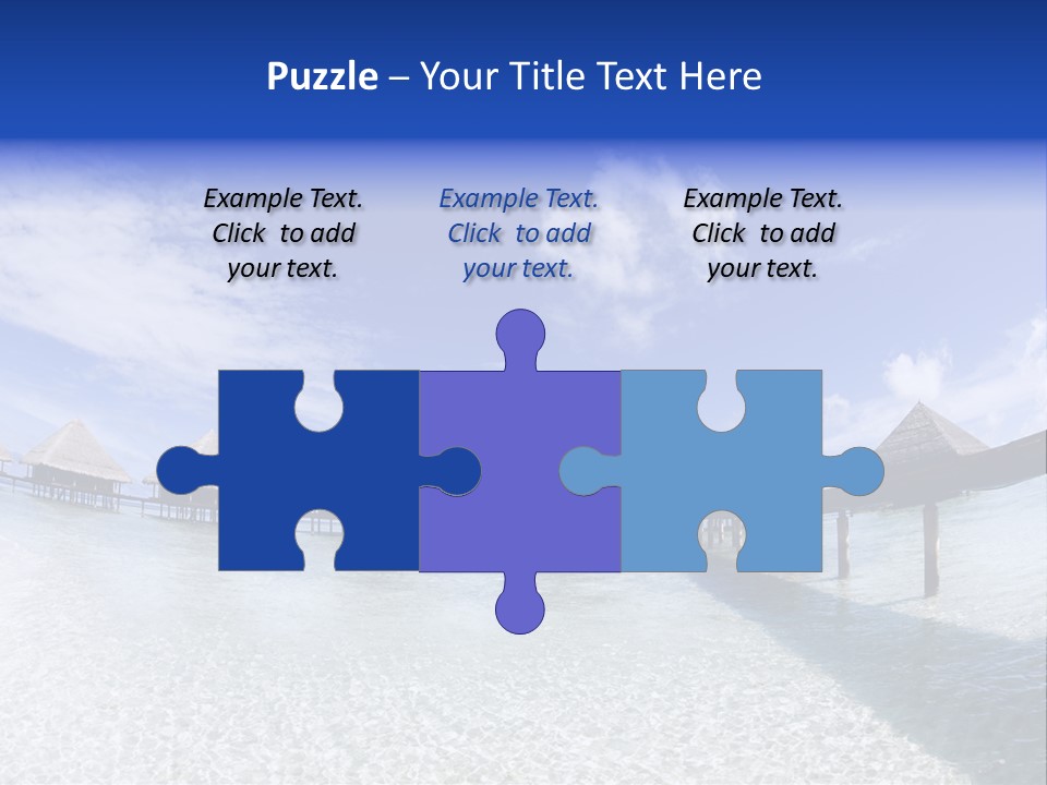 Tropical Beach: Tropical Resort And Cloudy Sky PowerPoint Template