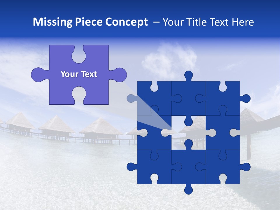 Tropical Beach: Tropical Resort And Cloudy Sky PowerPoint Template