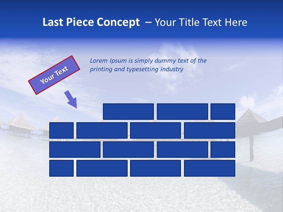 Tropical Beach: Tropical Resort And Cloudy Sky PowerPoint Template