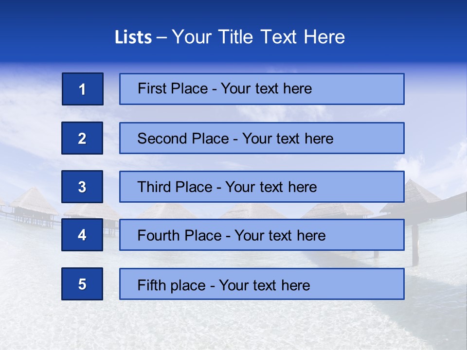 Tropical Beach: Tropical Resort And Cloudy Sky PowerPoint Template