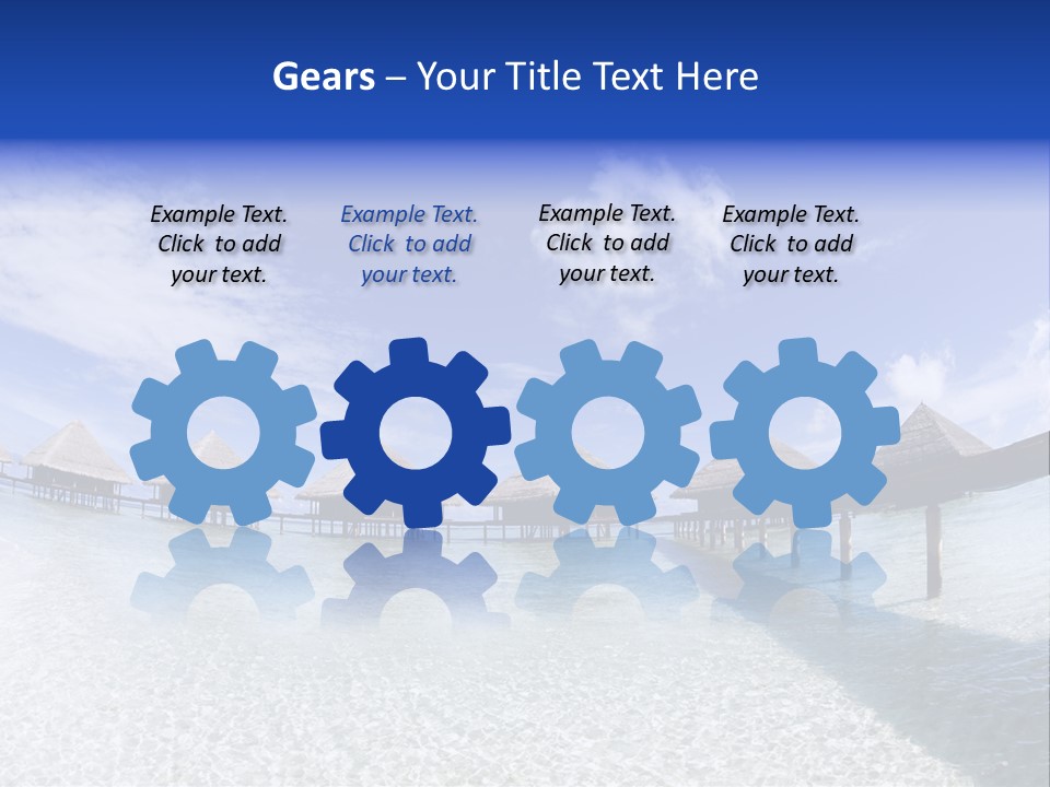 Tropical Beach: Tropical Resort And Cloudy Sky PowerPoint Template