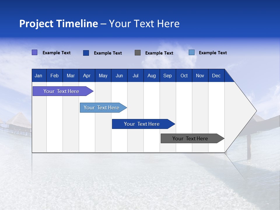 Tropical Beach: Tropical Resort And Cloudy Sky PowerPoint Template