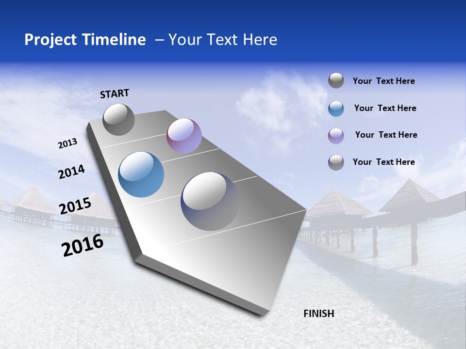 Tropical Beach: Tropical Resort And Cloudy Sky PowerPoint Template