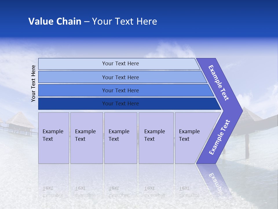 Tropical Beach: Tropical Resort And Cloudy Sky PowerPoint Template