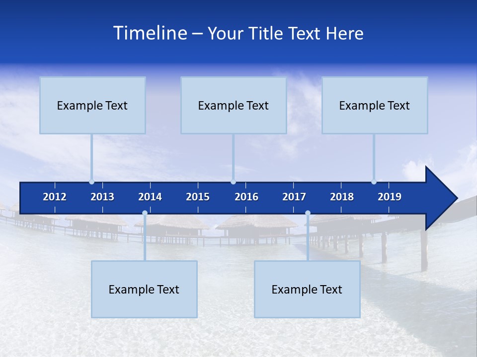 Tropical Beach: Tropical Resort And Cloudy Sky PowerPoint Template