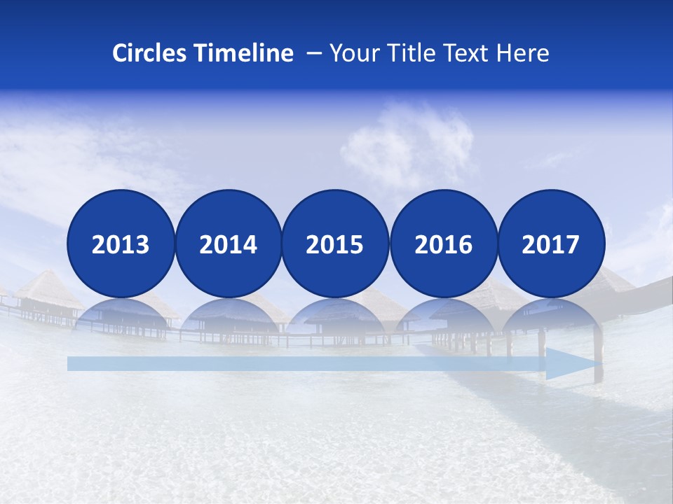 Tropical Beach: Tropical Resort And Cloudy Sky PowerPoint Template