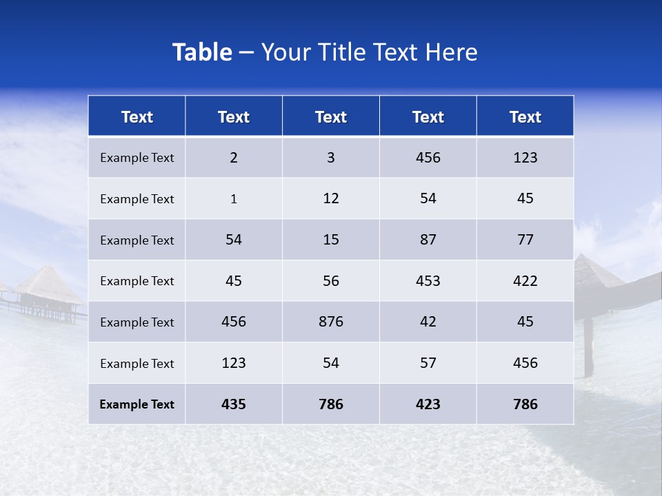 Tropical Beach: Tropical Resort And Cloudy Sky PowerPoint Template