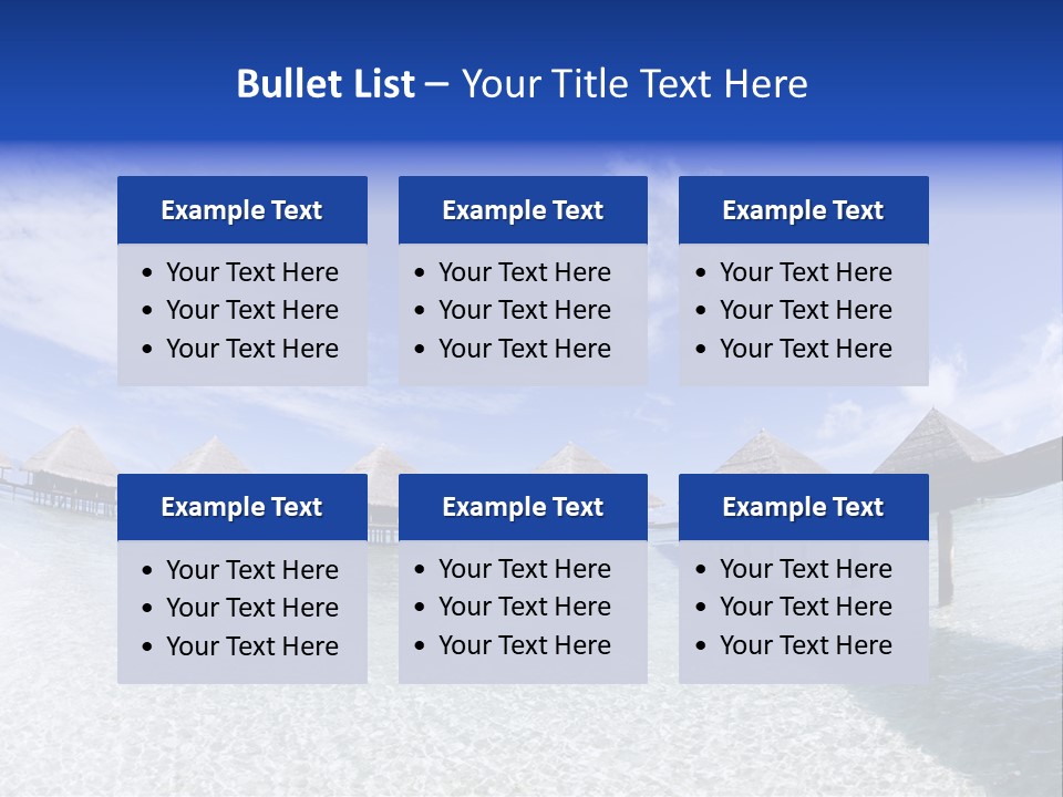 Tropical Beach: Tropical Resort And Cloudy Sky PowerPoint Template