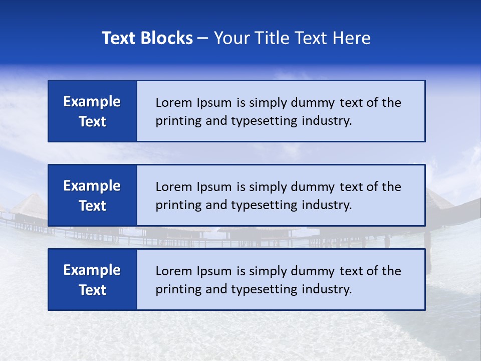 Tropical Beach: Tropical Resort And Cloudy Sky PowerPoint Template