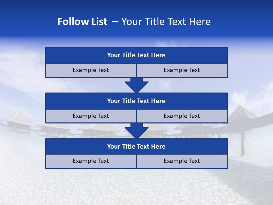 Tropical Beach: Tropical Resort And Cloudy Sky PowerPoint Template