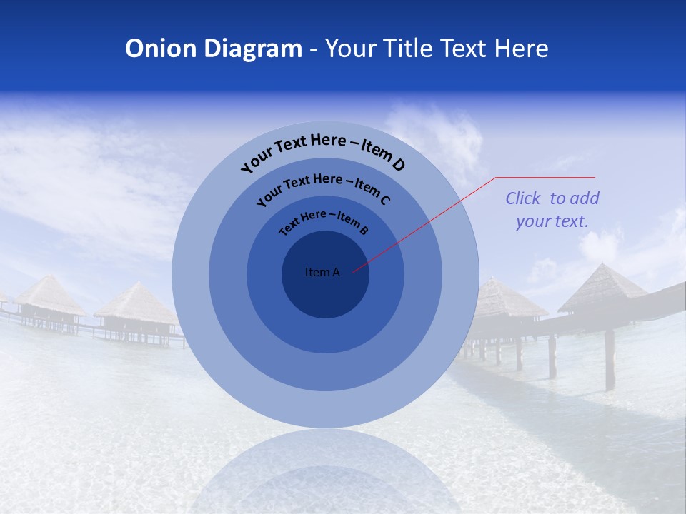 Tropical Beach: Tropical Resort And Cloudy Sky PowerPoint Template