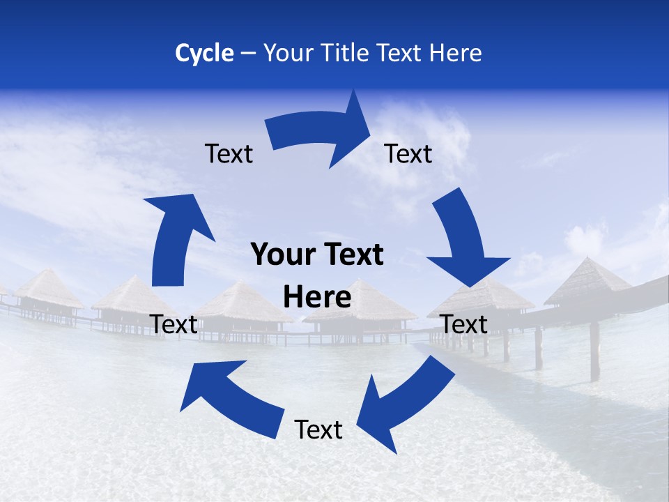 Tropical Beach: Tropical Resort And Cloudy Sky PowerPoint Template