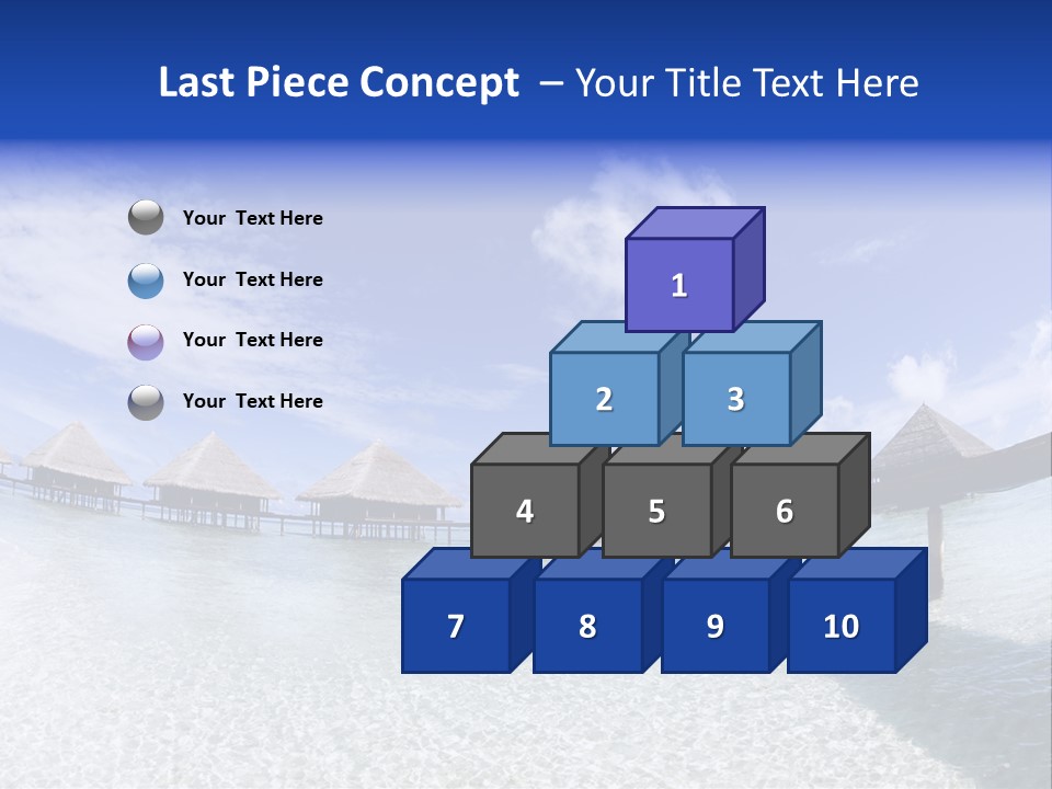 Tropical Beach: Tropical Resort And Cloudy Sky PowerPoint Template