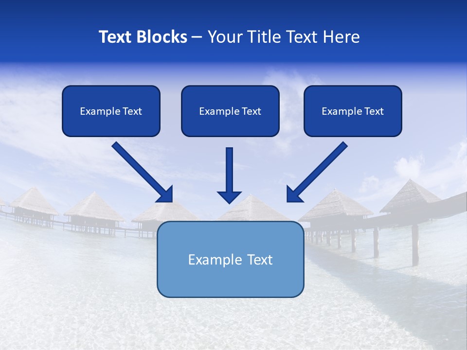 Tropical Beach: Tropical Resort And Cloudy Sky PowerPoint Template