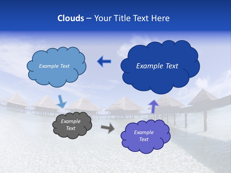 Tropical Beach: Tropical Resort And Cloudy Sky PowerPoint Template