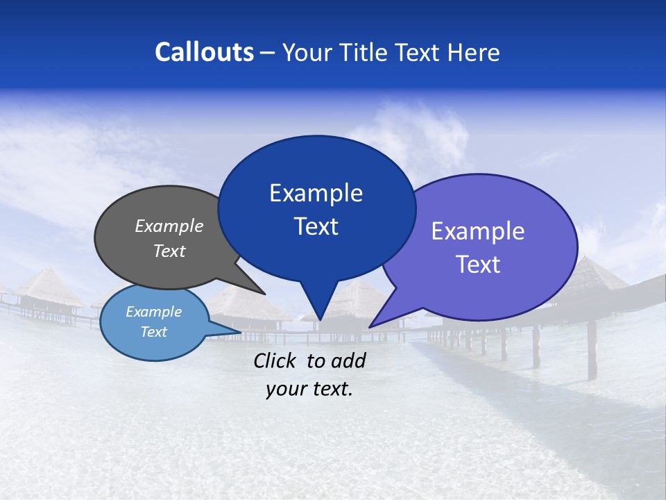 Tropical Beach: Tropical Resort And Cloudy Sky PowerPoint Template