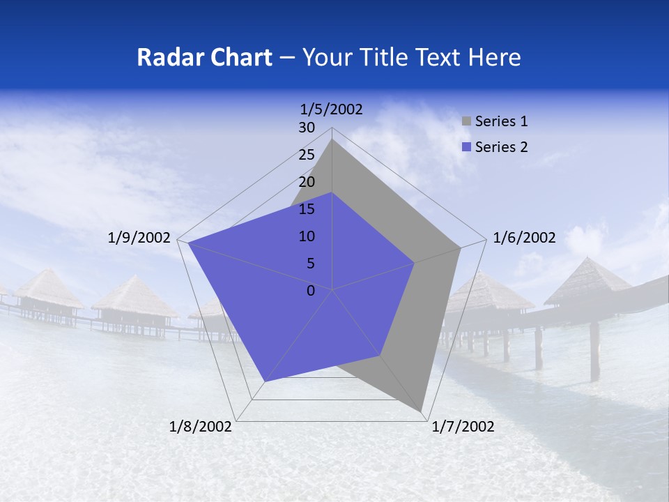 Tropical Beach: Tropical Resort And Cloudy Sky PowerPoint Template