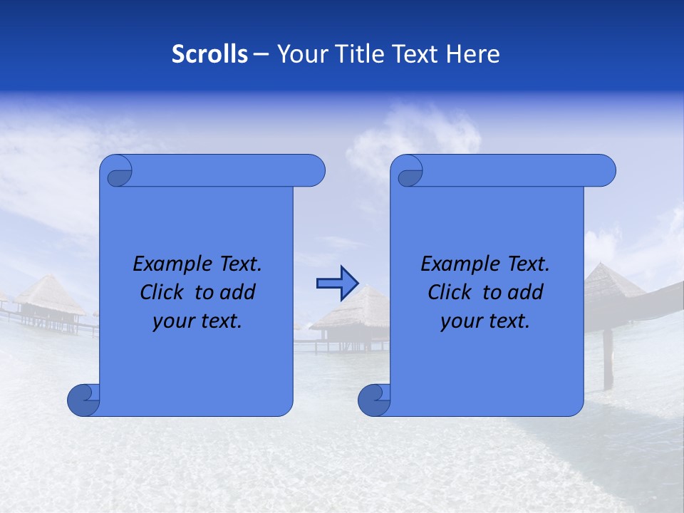 Tropical Beach: Tropical Resort And Cloudy Sky PowerPoint Template