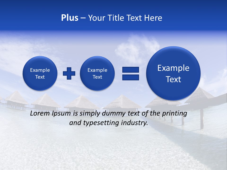 Tropical Beach: Tropical Resort And Cloudy Sky PowerPoint Template