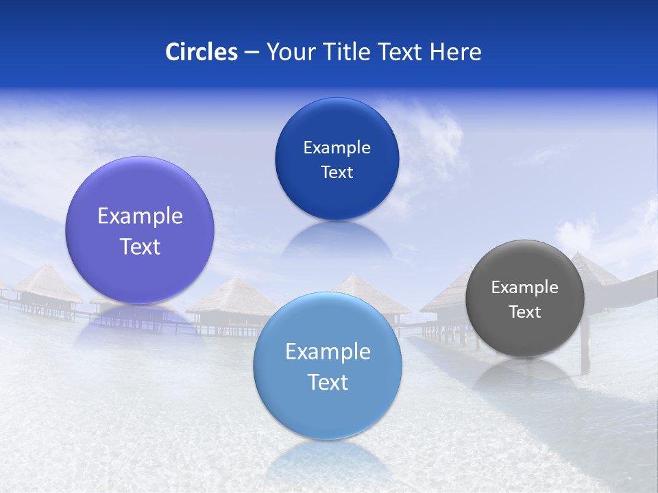 Tropical Beach: Tropical Resort And Cloudy Sky PowerPoint Template