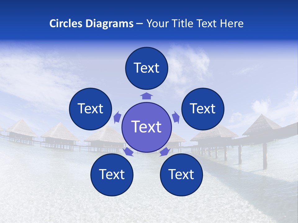 Tropical Beach: Tropical Resort And Cloudy Sky PowerPoint Template