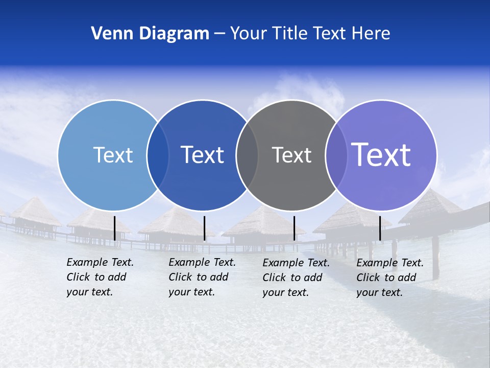 Tropical Beach: Tropical Resort And Cloudy Sky PowerPoint Template