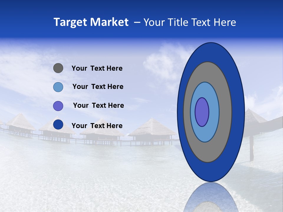 Tropical Beach: Tropical Resort And Cloudy Sky PowerPoint Template