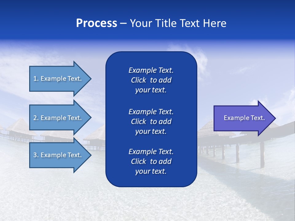 Tropical Beach: Tropical Resort And Cloudy Sky PowerPoint Template