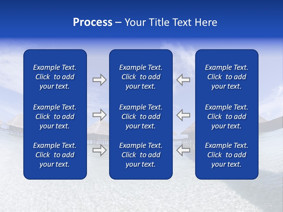 Tropical Beach: Tropical Resort And Cloudy Sky PowerPoint Template