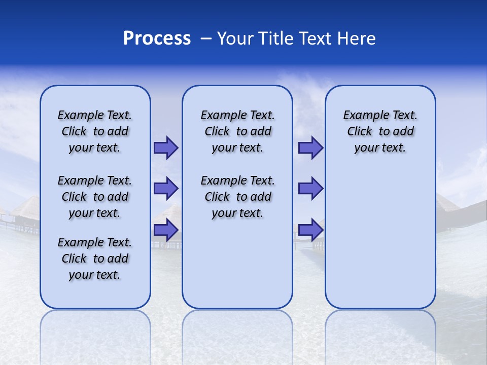 Tropical Beach: Tropical Resort And Cloudy Sky PowerPoint Template