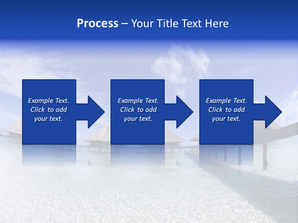 Tropical Beach: Tropical Resort And Cloudy Sky PowerPoint Template