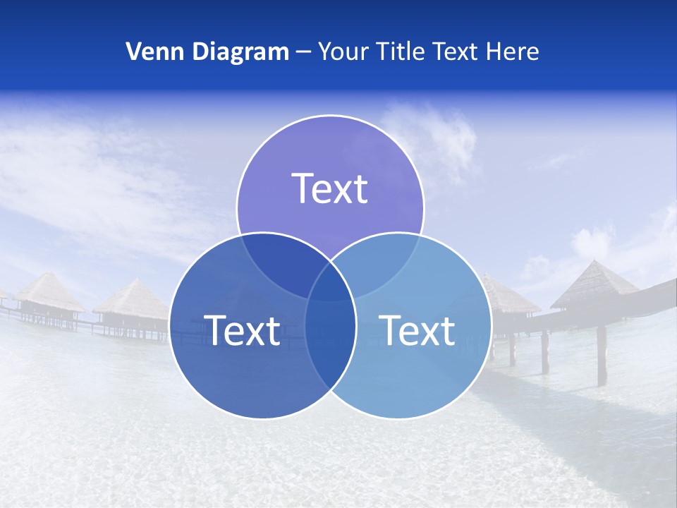 Tropical Beach: Tropical Resort And Cloudy Sky PowerPoint Template