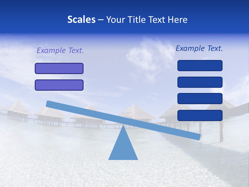 Tropical Beach: Tropical Resort And Cloudy Sky PowerPoint Template