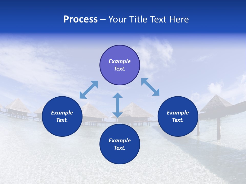 Tropical Beach: Tropical Resort And Cloudy Sky PowerPoint Template