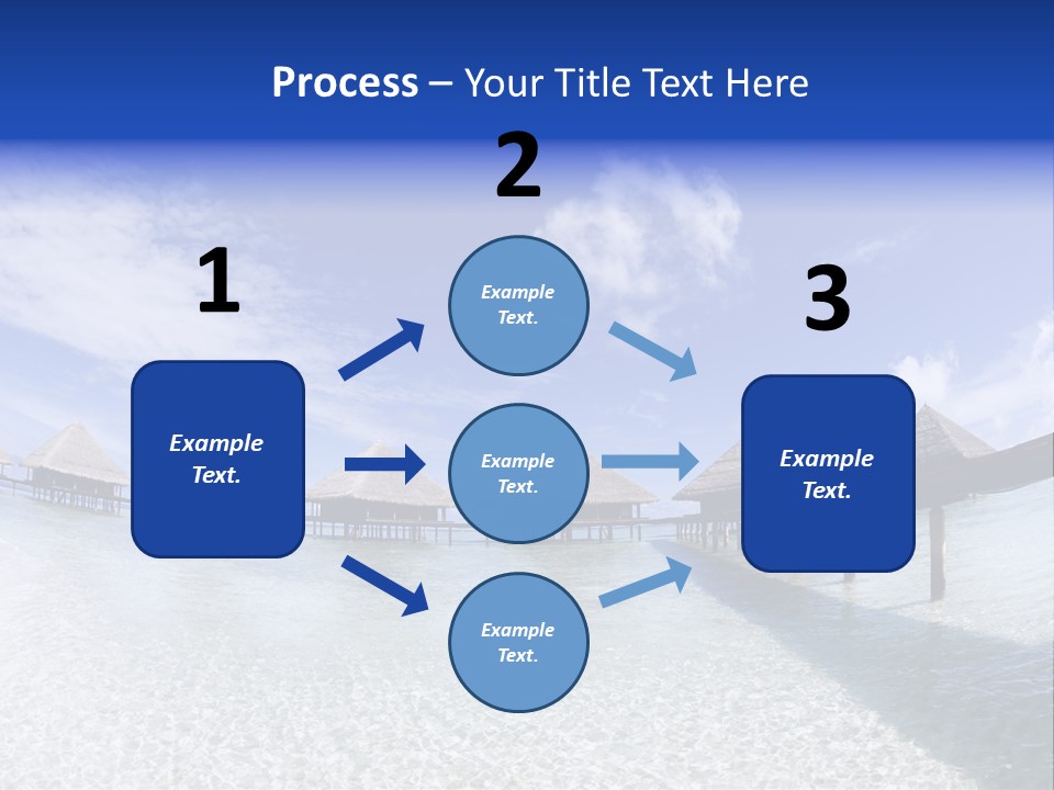 Tropical Beach: Tropical Resort And Cloudy Sky PowerPoint Template