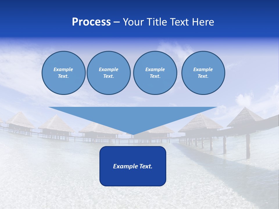 Tropical Beach: Tropical Resort And Cloudy Sky PowerPoint Template